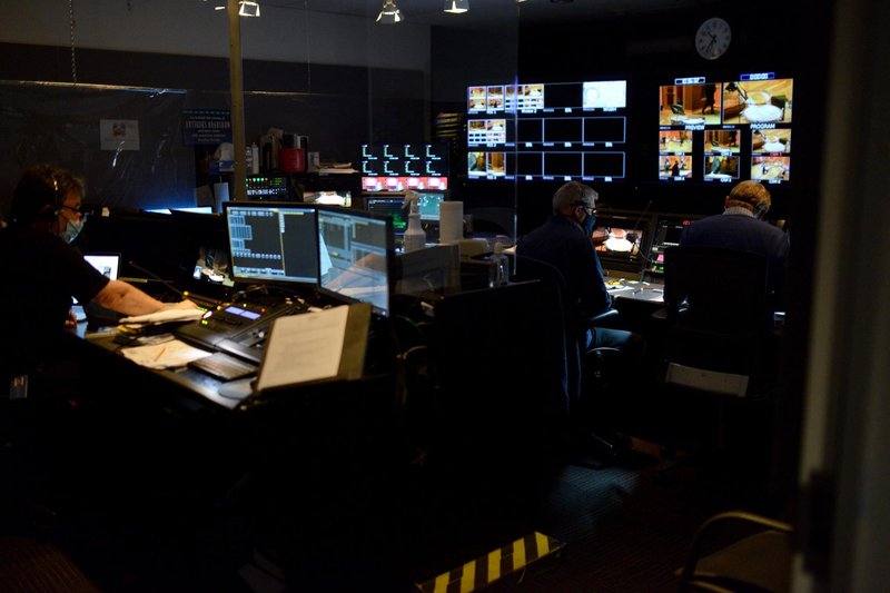 Production Crew in PCR1 Control Room, Photo by Meredith Nierman